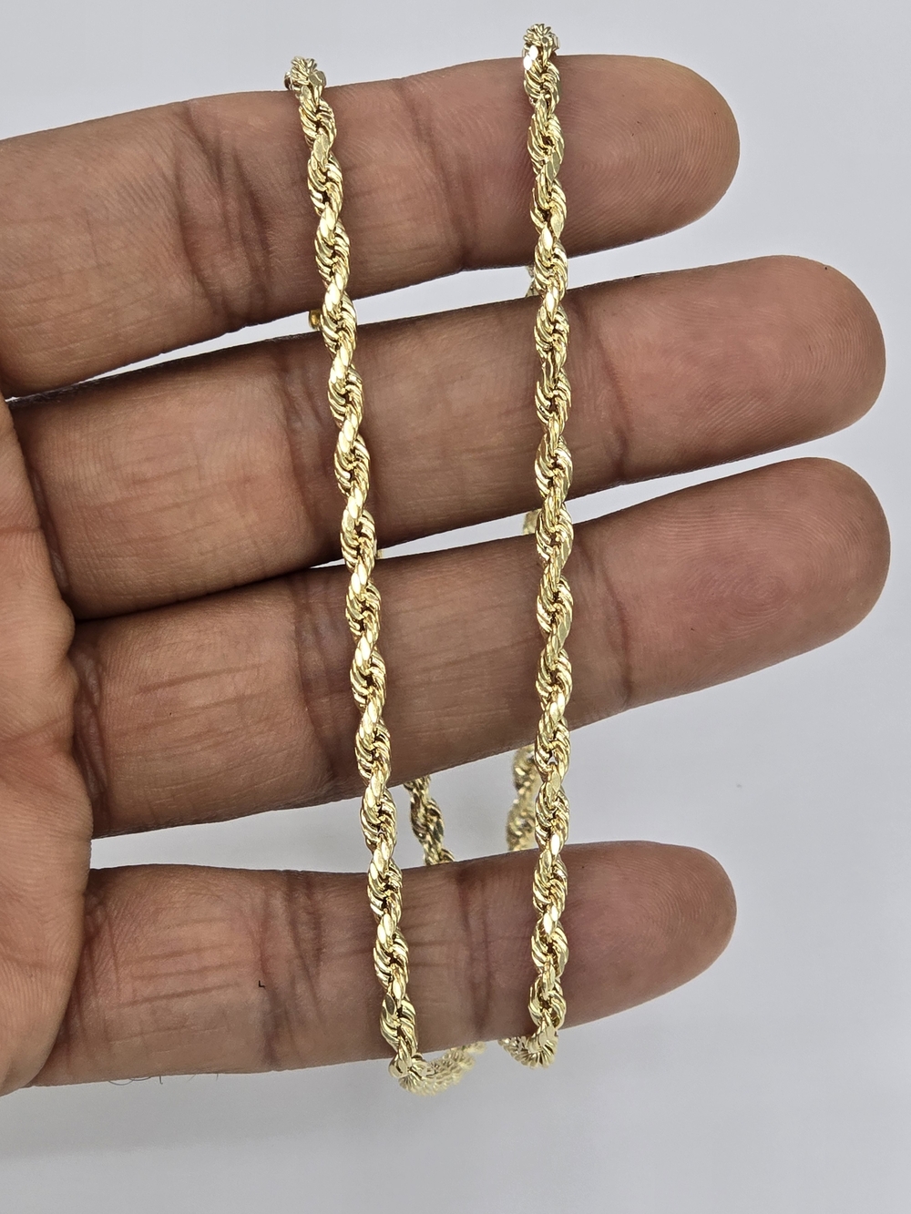 10k Real Gold Rope Chain 3.3mm 20 Inches - Picture 6 of 9